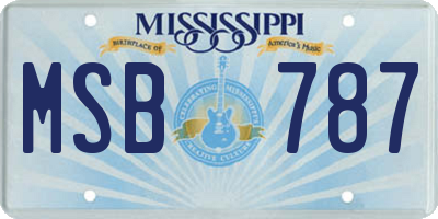 MS license plate MSB787