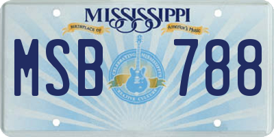 MS license plate MSB788