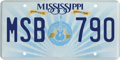 MS license plate MSB790