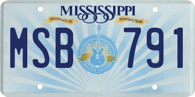 MS license plate MSB791