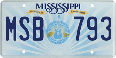 MS license plate MSB793