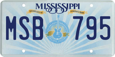 MS license plate MSB795