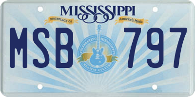 MS license plate MSB797
