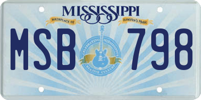 MS license plate MSB798