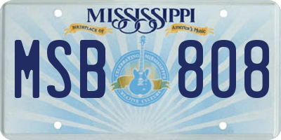 MS license plate MSB808