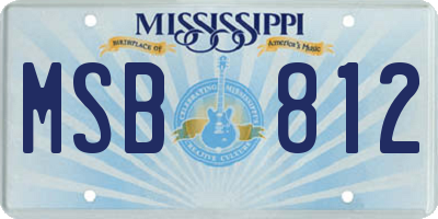 MS license plate MSB812