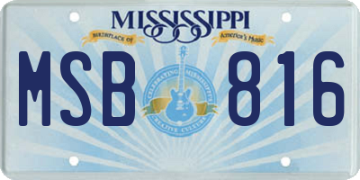 MS license plate MSB816