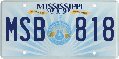 MS license plate MSB818