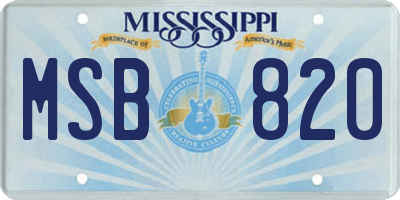 MS license plate MSB820