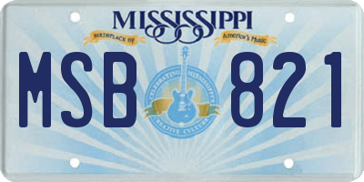 MS license plate MSB821