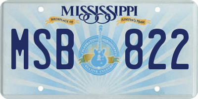 MS license plate MSB822