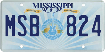 MS license plate MSB824