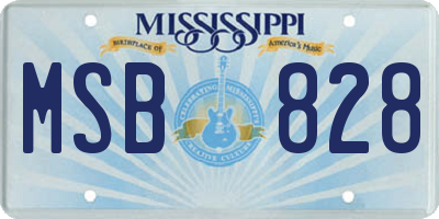 MS license plate MSB828