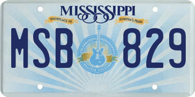 MS license plate MSB829