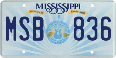 MS license plate MSB836