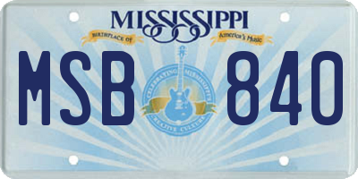 MS license plate MSB840