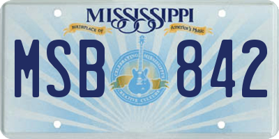 MS license plate MSB842