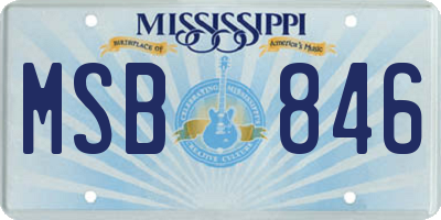 MS license plate MSB846
