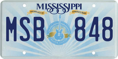 MS license plate MSB848