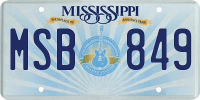 MS license plate MSB849