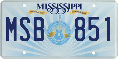 MS license plate MSB851