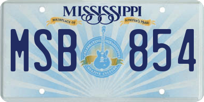 MS license plate MSB854