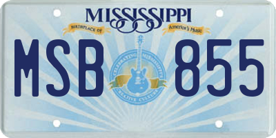 MS license plate MSB855