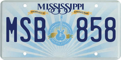 MS license plate MSB858