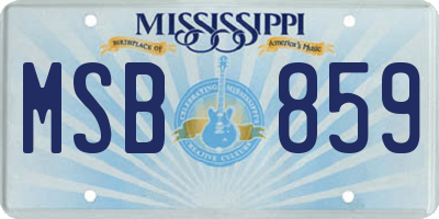 MS license plate MSB859