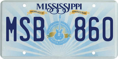 MS license plate MSB860