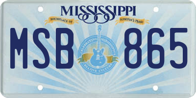 MS license plate MSB865