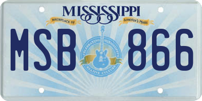 MS license plate MSB866