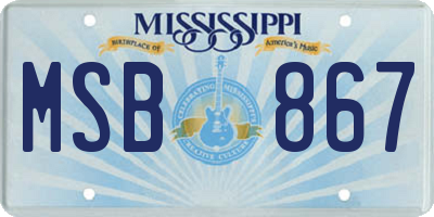 MS license plate MSB867
