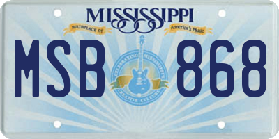 MS license plate MSB868