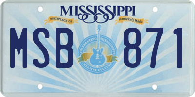 MS license plate MSB871