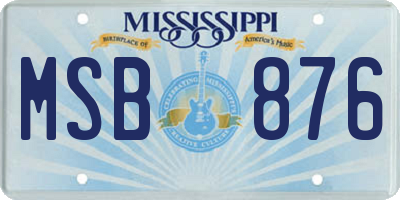 MS license plate MSB876