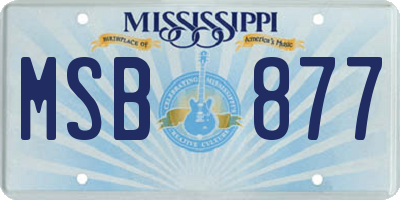 MS license plate MSB877