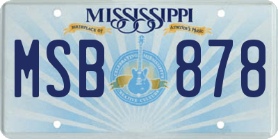 MS license plate MSB878