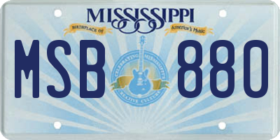 MS license plate MSB880