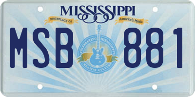MS license plate MSB881