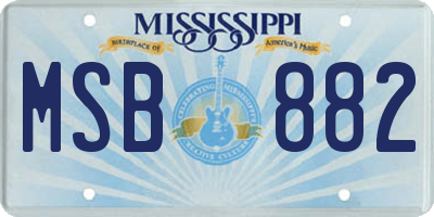 MS license plate MSB882