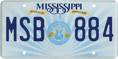 MS license plate MSB884
