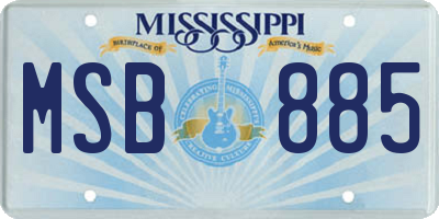 MS license plate MSB885