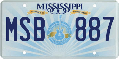 MS license plate MSB887