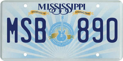MS license plate MSB890