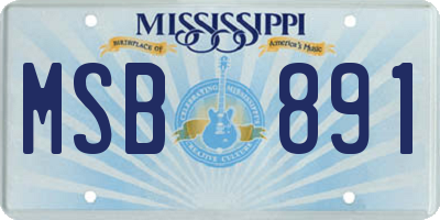 MS license plate MSB891