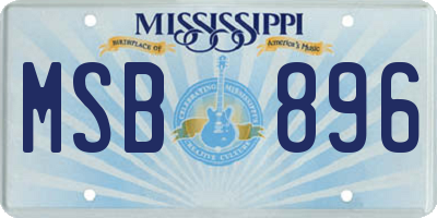 MS license plate MSB896