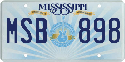MS license plate MSB898