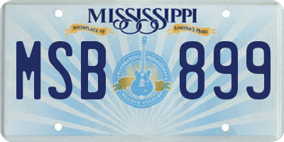 MS license plate MSB899