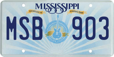MS license plate MSB903